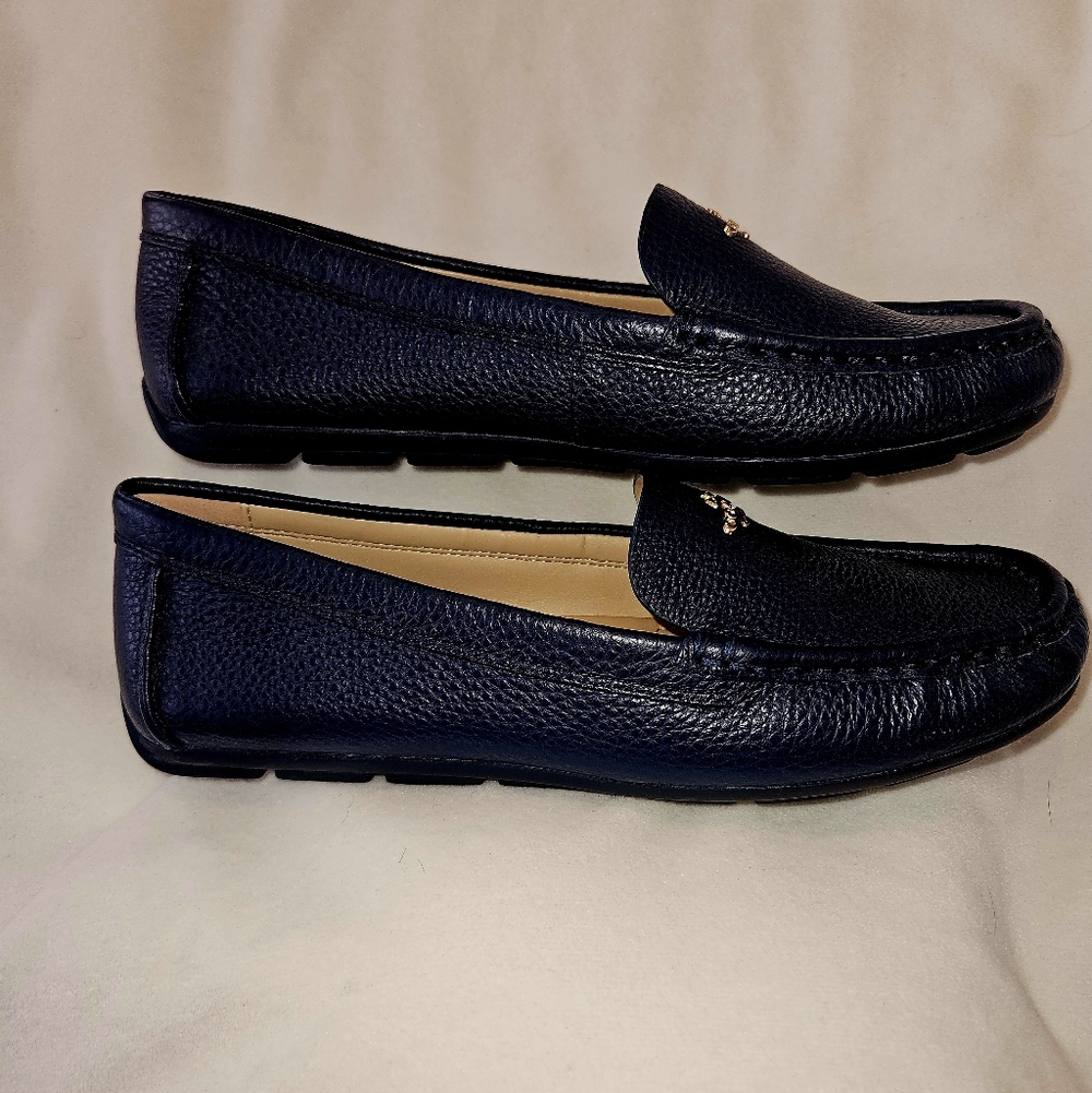Coach Leather Marley Slip On Driver, Size 7, New In Box, True Navy - Picture 3 of 9
